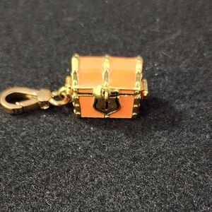 Gold and Peach Treasure Chest Charm